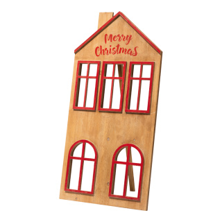 Holzhaus »Merry Christmas« mit klappbarer Stütze     Groesse: 91x46cm    Farbe: braun/rot