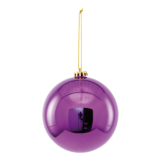 Weihnachtskugel aus Kunststoff, glänzend     Groesse: 14cm    Farbe: hellviolett