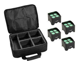 EUROLITE Set 4x AKKU Mini UP-4 QCL Spot MK2 + Soft bag