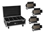 EUROLITE Set 4x LED CLS-18 QCL RGB/WW 18x7W + Flightcase...