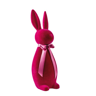 Hase aus Styropor, beflockt     Groesse: 69x23cm    Farbe: fuchsia