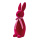 Hase aus Styropor, beflockt     Groesse: 47x16cm    Farbe: fuchsia