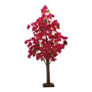 Bougainvillea Baum aus Kunststoff/Kunstseide/Holz     Groesse: 120cm, Holzfuß: 17x17x3cm    Farbe: fuchsia