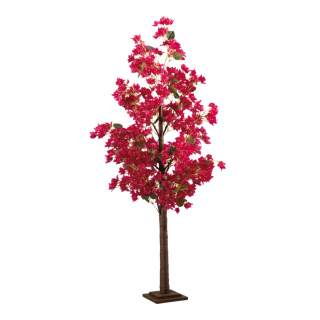 Bougainvillea Baum aus Kunststoff/Kunstseide/Holz     Groesse: 160cm, Holzfuß: 20x20x3cm    Farbe: fuchsia