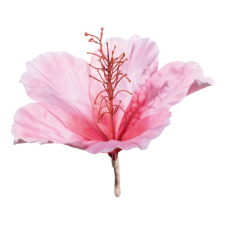 Hibiskusblüte aus Kunstseide     Groesse: 30cm, Stiel: 9cm    Farbe: rosa