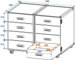 ROADINGER Universal-Roadie-Case Double Drawer DD-2