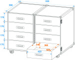 ROADINGER Universal Roadie Case Double Drawer DD-2