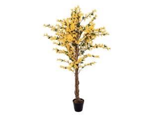 EUROPALMS Forsythienbaum mit 3 Stämmen, Kunstpflanze, gelb, 150cm