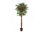 EUROPALMS Kamelienbaum rot mit Topf, Kunstpflanze, 180cm