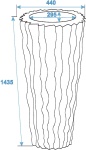 EUROPALMS Designübertopf LAMELLA-140, weiß