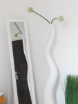 EUROPALMS Designvase WAVE-150, weiß