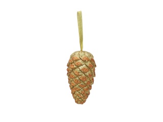 EUROPALMS Pinecone hanger, glitter, gold, 18cm