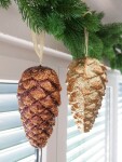 EUROPALMS Pinecone hanger, glitter, gold, 18cm