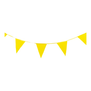 Pennant chain, 15-fold, pennant 20x30cm, PVC, weatherproof, Size:; Color:yellow