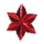 Pointed cut star  - Material: metal foil - Color: red -...