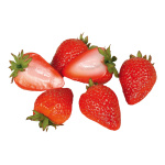 Demi-fraises 6pcs./sachet, matière plastique...