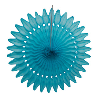 Honeycomb fan foldable  - Material: crepe paper with hanger - Color: turquoise - Size:  X 48cm