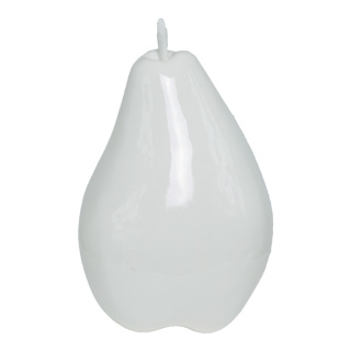 Poire avec tige  styrofoam très brillant Color: blanc Size: 12x22cm
